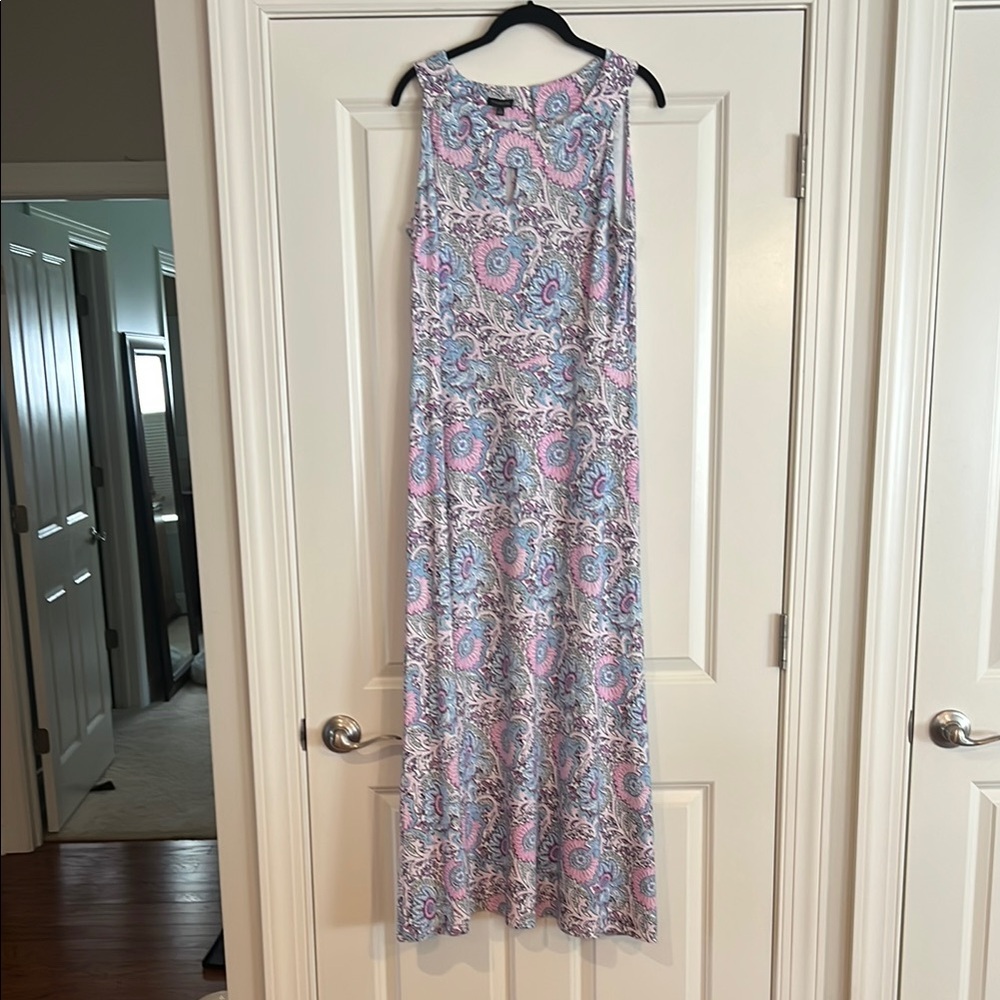 Talbots Pink and Blue Floral Maxi Dress